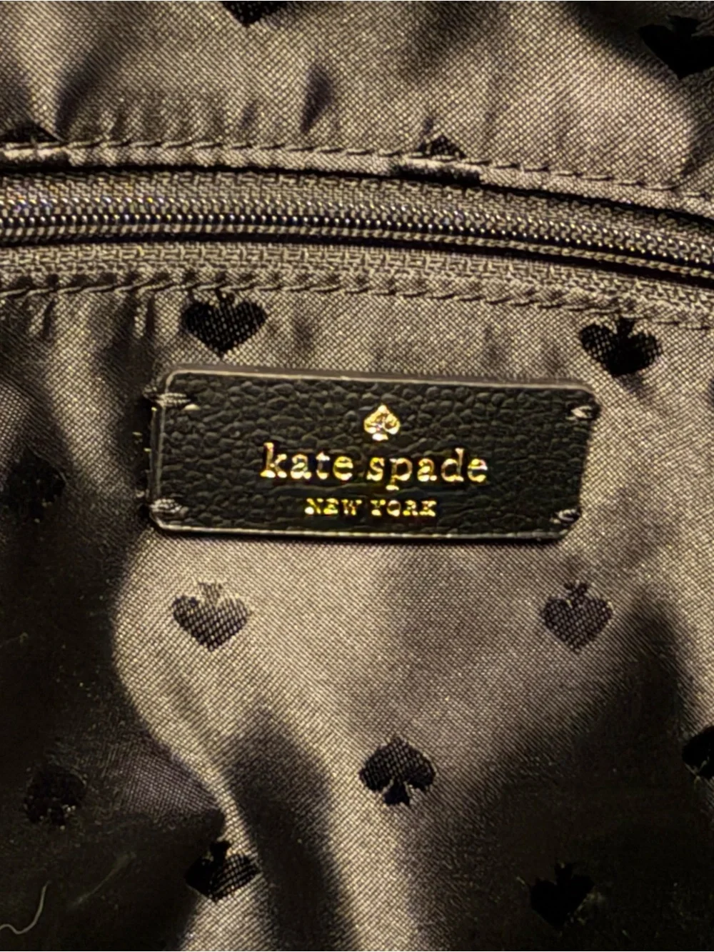 kate spade Black Nylon Zipper Tote with Logo Plate